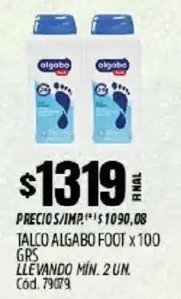 Supermercados Yaguar Algabo talco foot oferta