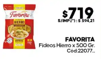 Favorita fideos hierro