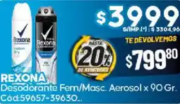 Diarco Rexona desodorante fem/masc. aerosol oferta