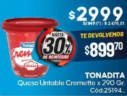 Diarco Tonadita queso untable cremette oferta