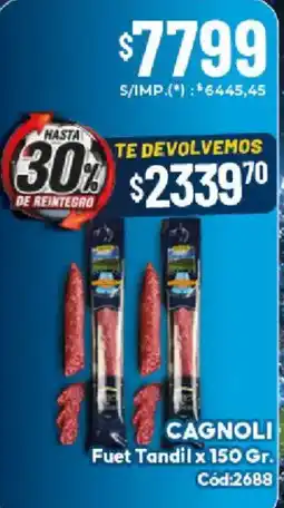 Diarco Cagnoli fuet tandil oferta