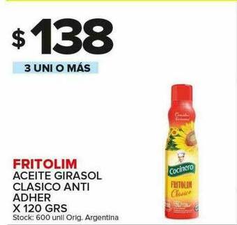 Carrefour Maxi Fritolim Aceite Girasol Clasico Anti Adher oferta