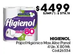 Diarco Higienol papel higiénico max aloe panal oferta