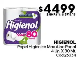Diarco Higienol papel higiénico max aloe panal oferta
