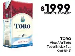 Diarco Toro vino afa tinto tetra brick oferta