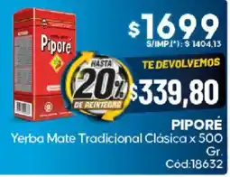 Diarco Piporé yerba mate tradicional clásica oferta