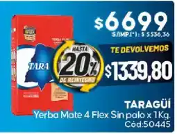 Diarco Taragüí yerba mate 4 flex sin palo oferta