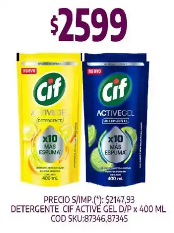 Cif detergente active gel d/p
