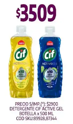 Supermercados Yaguar Cif detergente active gel botella oferta