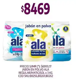Supermercados Yaguar Ala jabon en polvo regular/matic/sol oferta
