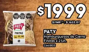 Diarco Paty hamburguesas de carne finitas oferta