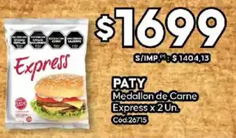 Diarco Paty medallon de carne express oferta