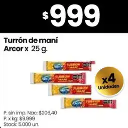 Changomas Arcor turrón de maní oferta
