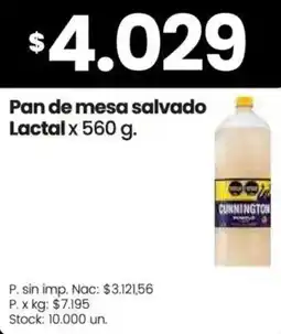 Changomas Lactal pan de mesa salvado oferta