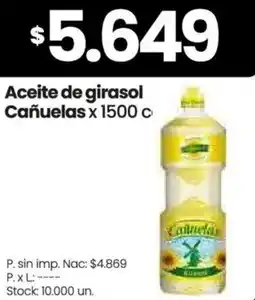 Changomas Cañuelas aceite de girasol oferta