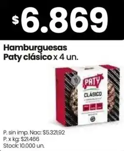 Changomas Paty hamburguesas clásico oferta