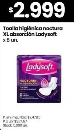 Changomas Ladysoft toalla higiénica noctura xl absorción oferta