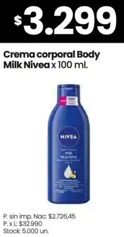 Changomas Nivea crema corporal body milk oferta