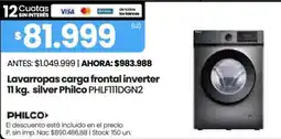 Changomas Philco lavarropas carga frontal inverter oferta