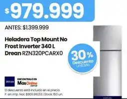 Changomas Heladera top mount no frost inverter oferta