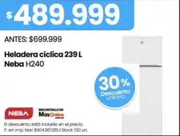 Changomas Neba H240 heladera cíclica oferta