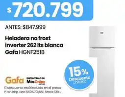 Changomas Gafa heladera no frost inverter oferta