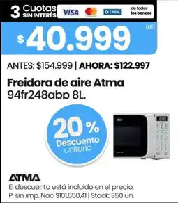 Changomas Atma freidora de aire 94fr248abp oferta