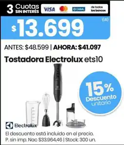 Changomas Electrolux tostadora ets10 oferta