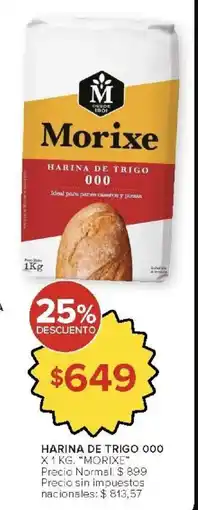 Carrefour Morixe harina de trigo 000 oferta