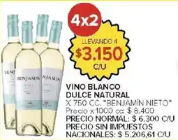 Carrefour Benjamin nieto vino blanco dulce natural oferta