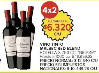 Nicasia vino tinto malbec red blend botella
