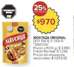 Carrefour Savora mostaza original doy pack oferta