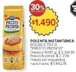 Carrefour Presto pronta polenta instantánea bolsa oferta