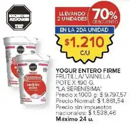 Carrefour La serenisima yogur entero firme frutilla vainilla pote oferta
