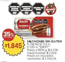 Carrefour Swift salchichas sin gluten flow pack oferta
