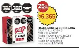 Carrefour Paty clásico hamburguesa congelada caja oferta