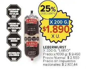 Carrefour Lario leberwurst oferta