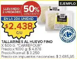 Carrefour Carrefour tallarine s al huevo fino oferta