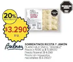 Carrefour Bulnez sorrentinos ricota y jamón plancha oferta