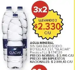 Carrefour Glaciar agua mineral sin gas bajo sodio botella oferta