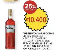 Carrefour Campari aperitivo con alcohol bitter botella oferta