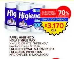 Carrefour Higienol hoja simple max oferta
