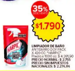 Carrefour Harpic limpiador de baño antisarro doy pack oferta