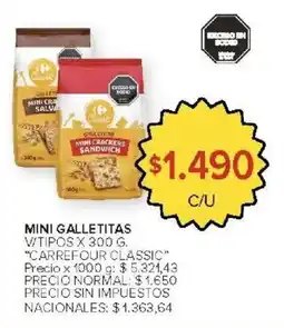 Carrefour Carrefour classic mini galletitas v/tipos oferta