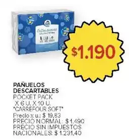 Carrefour Carrefour soft pañuelos descartables pocket pack oferta