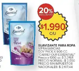 Carrefour Carrefour essential suavizante para ropa v/fragancias doy pack oferta