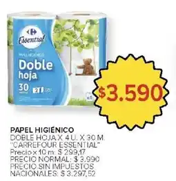 Carrefour Carrefour essential papel higiénico doble hoja oferta