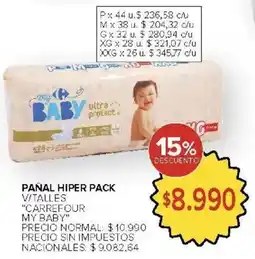 Carrefour Carrefour my baby pañal hiper pack vitalles oferta