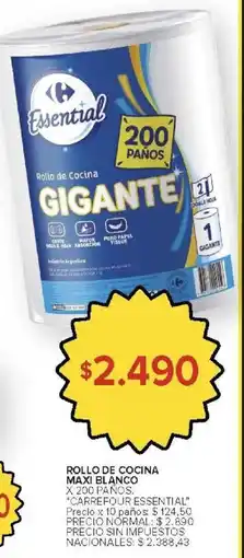 Carrefour Carrefour essential rollo de cocina maxi blanco oferta