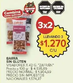 Carrefour Zafrán barra sin gluten v/sabores oferta